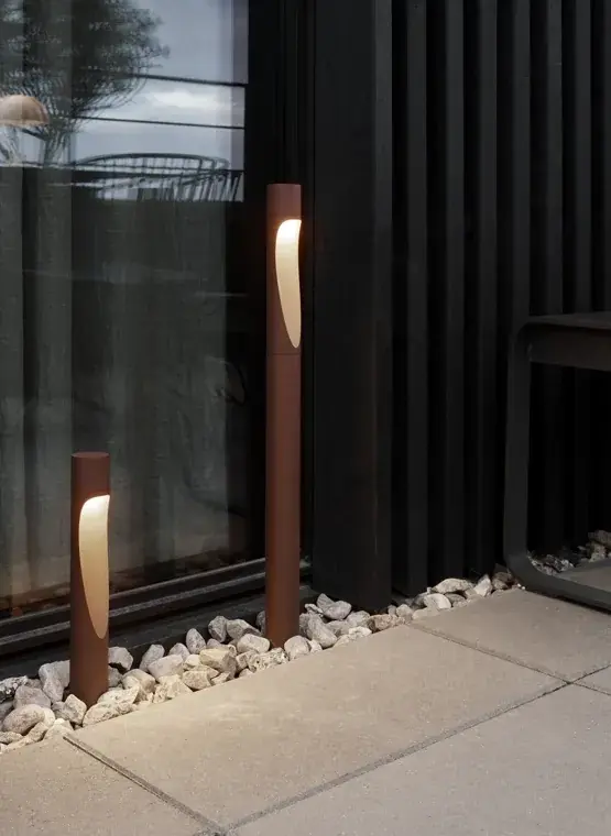 Bestel Nu Flindt lage tuinpaal met spies, corten