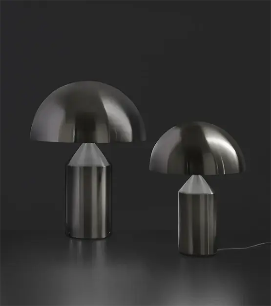 Superprijs Atollo 239 tafellamp, satijn zwart nikkel