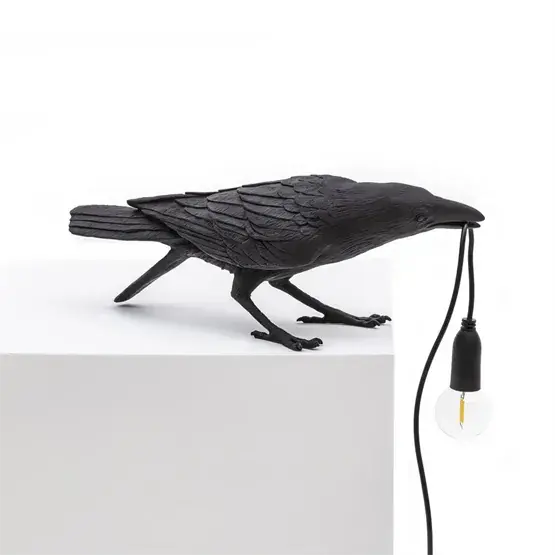 Populair Seletti Bird Playing tafellamp, zwart