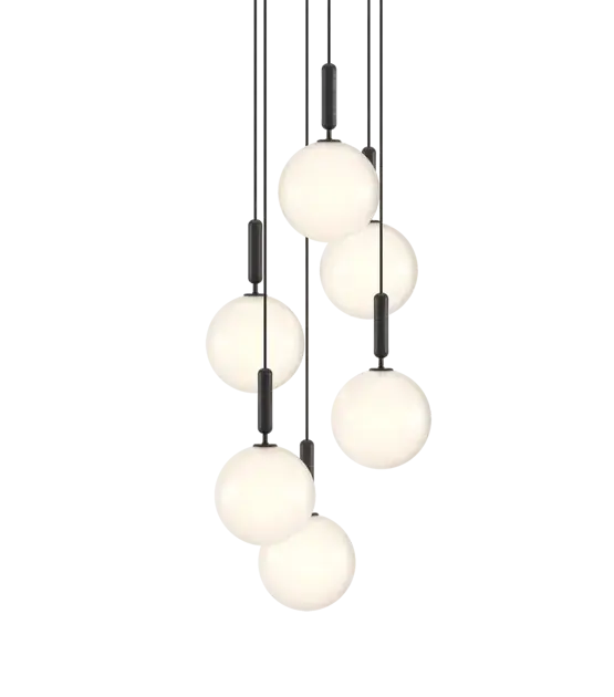 Populair Miira 6 Large hanglamp, grijs/opaal