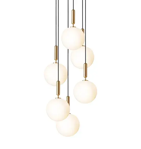Gratis Retour Miira 6 Large hanglamp, messing/opal