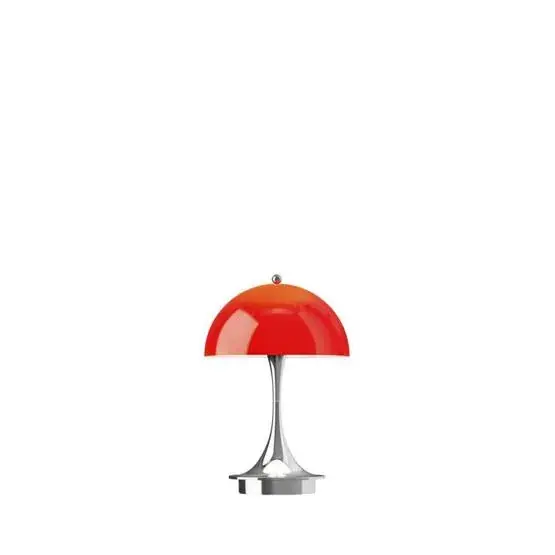 Panthella 160 Portable V3 tafel- / batterijlamp, chroom/rood opaal Merkproduct
