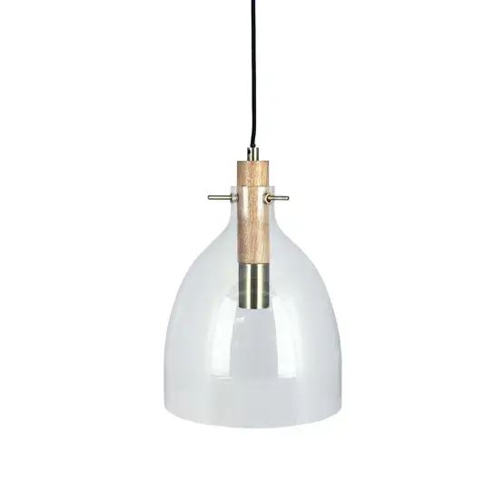 Fabrieksprijs Bistro D25 hanglamp, helder/eiken/messing