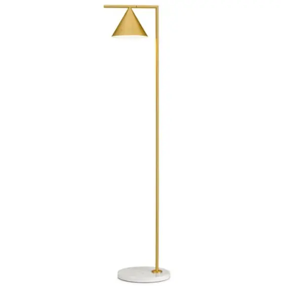 Veilige Betaling Captain Flint vloerlamp, messing/wit marmer