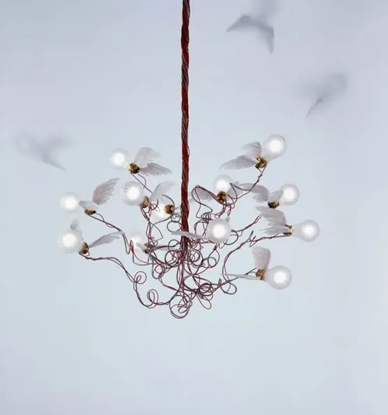 Birdie kroonluchter, rode kabel Lage Kosten