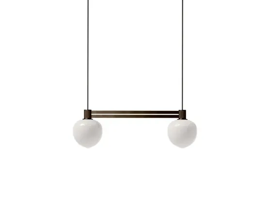 Voordeelprijs Memoir 2 side-by-side hanglamp 120, brons/opaal