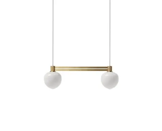 Memoir 2 side-by-side hanglamp 120, messing/opal Finale Uitverkoop