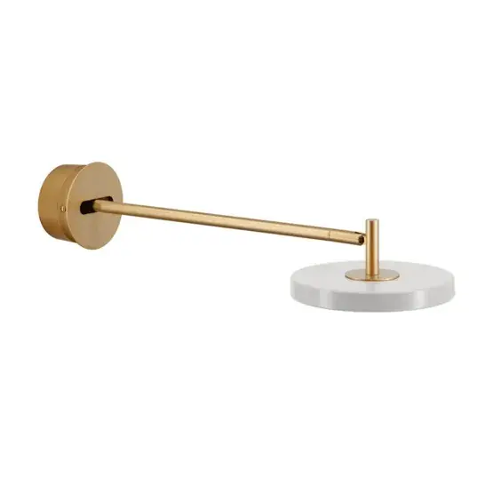Tijdelijk Beschikbaar Asteria wandlamp lang hardwired, mist grijs/messing
