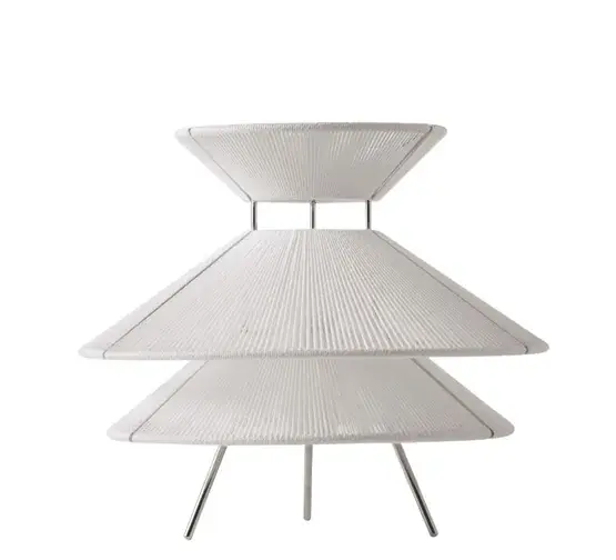 Kiku tafellamp, wit/staal Weekendaanbieding