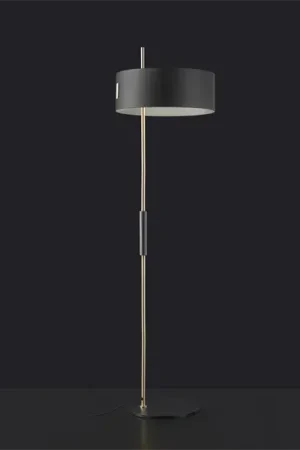 1953 - 343 vloerlamp, satijngoud/zwart Rechtstreeks Van De Fabrikant