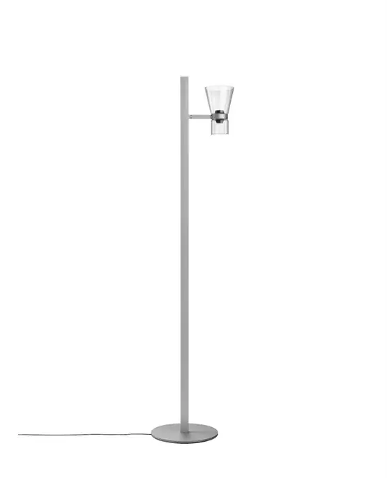 Rechtstreeks Van De Fabrikant Nocturne F1 Cone vloerlamp, zilver