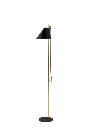 Yuh vloerlamp, zwart/messing Tijdelijk Beschikbaar
