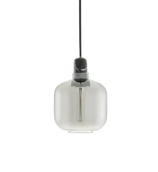 Amp hanglamp - Klein, Smoke/Zwart marmer Koopje