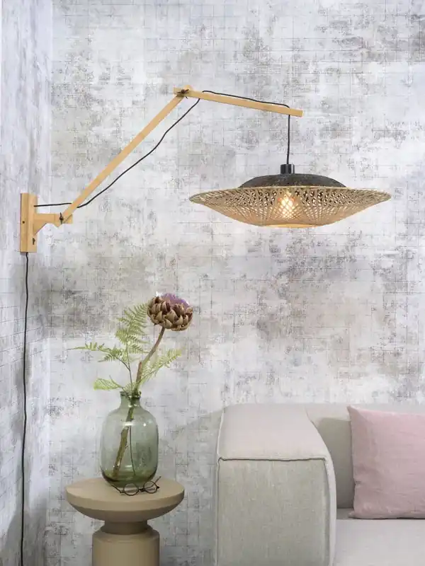 Bamboe Wandlamp Kalimantan - Good&Mojo - H 70 x B 112 x Ø 60 cm Beste Prijs