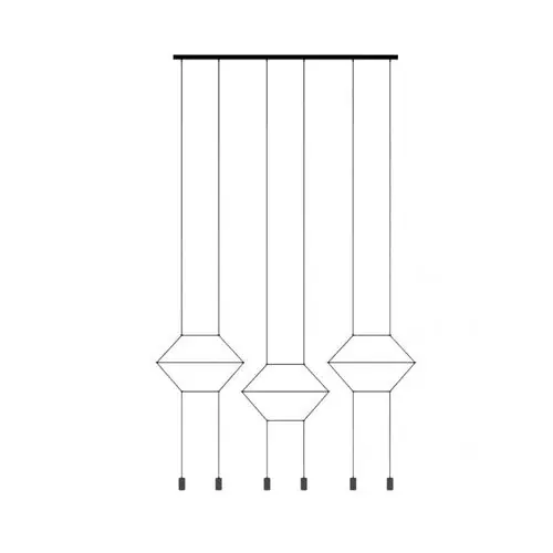 Nu Kopen Vibia Wireflow Lineal Kroonluchter 0325 - Zwart