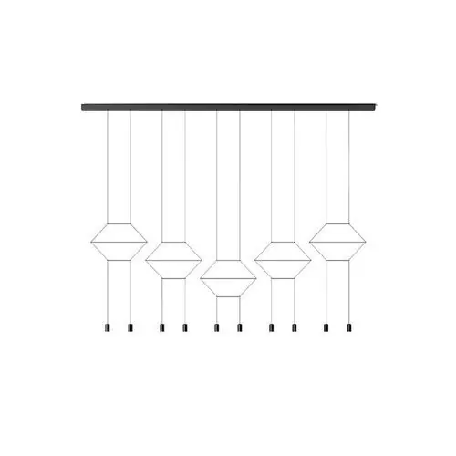 Vibia Wireflow Lineal Kroonluchter 0330 - Zwart Superprijs