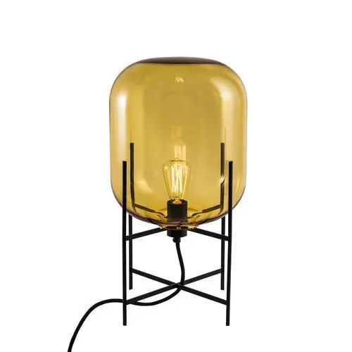 Pulpo Oda Small Vloerlamp - Amber - Zwart Op = Op