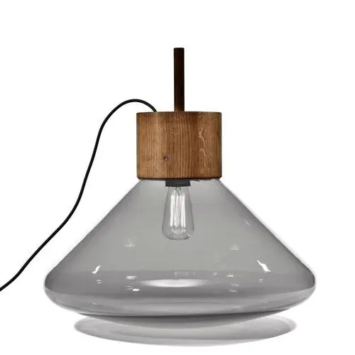 Brokis Muffin 3A Vloerlamp - Walnoot - Rookgrijs Hoge Kwaliteit