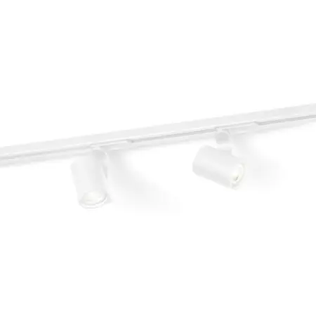 Flitsaanbieding Wever Ducre 1 phase Rails 200 cm met 2 Sqube on Track 1.0 LED Spot - 2700K - Wit