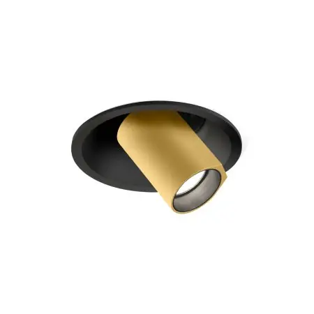 Wever Ducre Bliek Round Petit 1.0 Spot - Zwart - Goud Gereduceerde Prijs