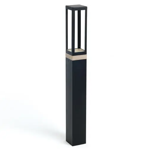 Must-Have Ethimo Carre Sokkellamp - Pickled teak - Zwart