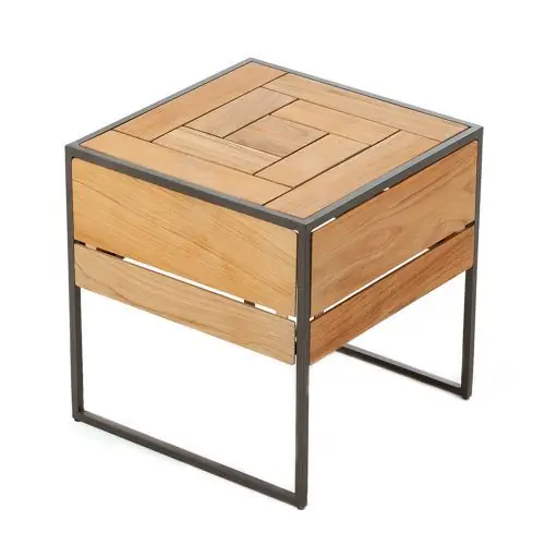 Seizoensaanbieding Ethimo Oplaadbare Tetris Vloerlamp - Teak - Coffee Brown - Bruin