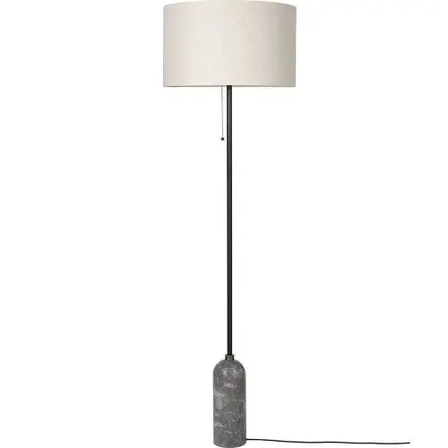Direct Verzonden Gubi Gravity Vloerlamp - Grijs marmer & Canvas wit