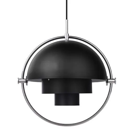 Gubi Multi-Lite Hanglamp - Chroom & Mat zwart Uitverkoop