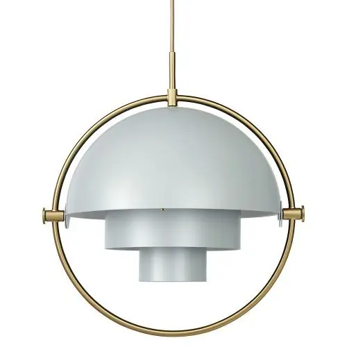 Tijdelijk Beschikbaar Gubi Multi-Lite Hanglamp - Messing & Mat grijs