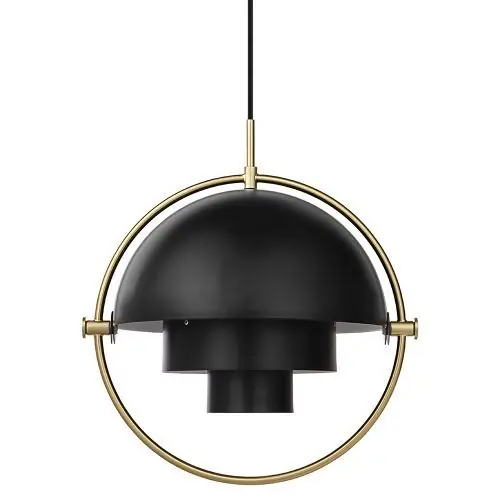 Must-Have Gubi Multi-Lite Hanglamp - Messing & Mat zwart
