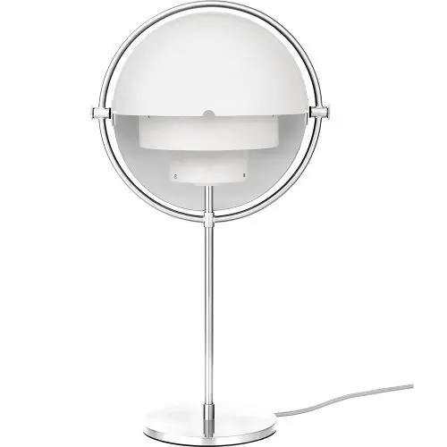 Gubi Multi-Lite Tafellamp - Chroom & Mat wit Koopje