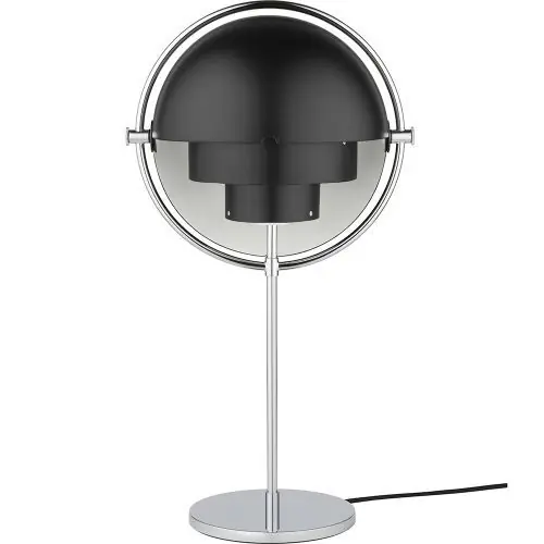 Dagaanbieding Gubi Multi-Lite Tafellamp - Chroom & Mat zwart