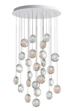 Actieprijs Bomma Lens 26 pcs Round Hanglamp - 13x Wit 13x Helder glas