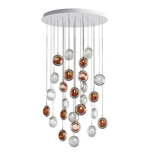 Bomma Lens 26 pcs Round Hanglamp - 13x Amber 13x Helder glas Beperkte Voorraad