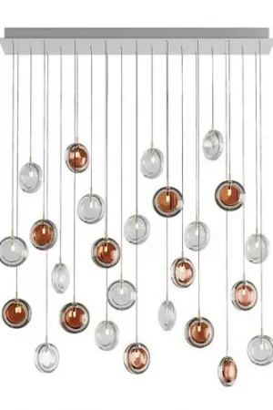 Aanbieding Bomma Lens 26 pcs Square Hanglamp - 12x Amber 14x Helder glas