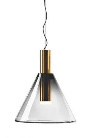 Aanbieding Bomma Phenomena Hanglamp - Cone - Rook grijs - goud