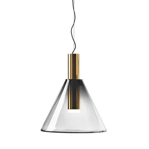 Aanbieding Bomma Phenomena Hanglamp - Cone - Rook grijs - goud