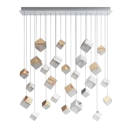 Goedkoop Bomma Pyrite 26 pcs Square Hanglamp - 13x goud 13x zilver