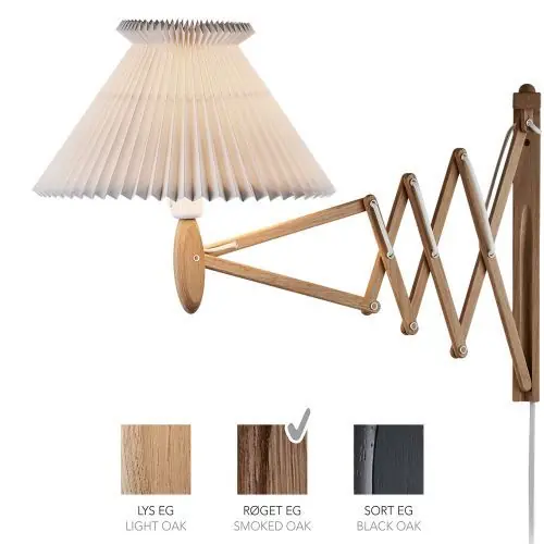 Populair LE KLINT Sax 234-6/21 Wandlamp - Gerookt eiken met papieren kap - Wit