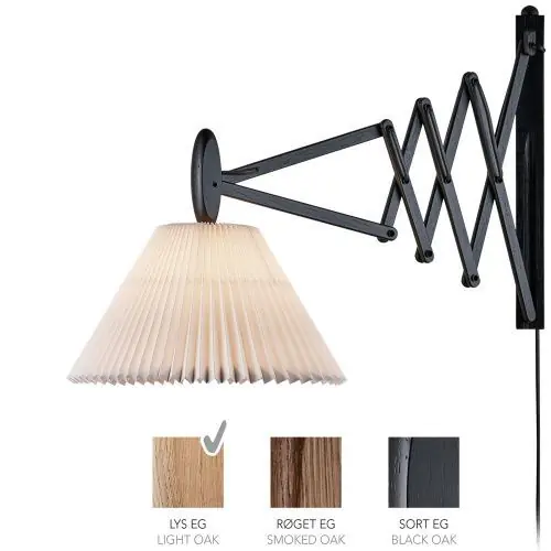 LE KLINT Sax 233-2/21 Wandlamp - Licht eiken met papieren kap - Wit Gratis Retour