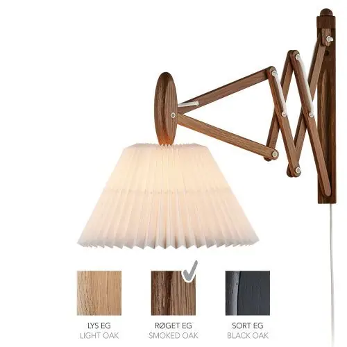 Beperkt Aanbod LE KLINT Sax 223-2/17 Wandlamp - Gerookt eiken met papieren kap - Wit