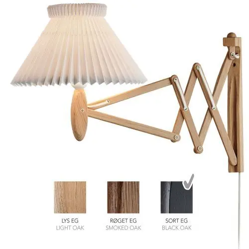 Exclusieve Aanbieding LE KLINT Sax 224-1/17 Wandlamp - Zwart eiken met papieren kap - Wit
