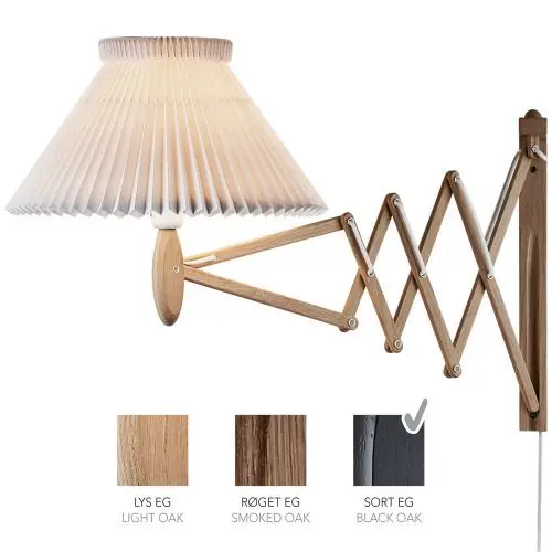 LE KLINT Sax 234-1/21 Wandlamp - Zwart eiken met papieren kap - Wit Rechtstreeks Van De Fabrikant