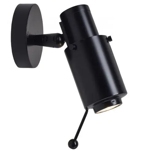 Superprijs DCW Editions Biny Spot Bulb Wandlamp - Zwart - met stokje - zonder schakelaar