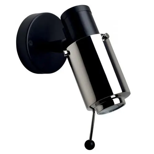 DCW Editions Biny Spot Led Wandlamp - Zwart/nikkel - met stokje - zonder schakelaar Gratis Retour