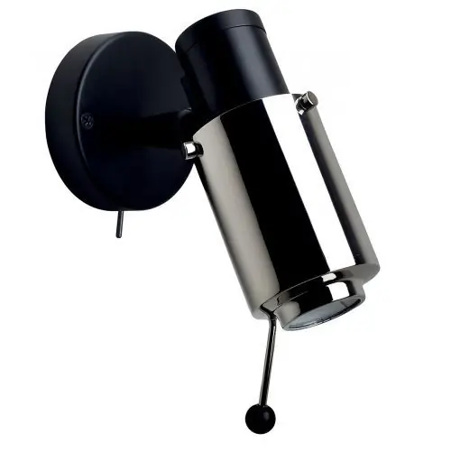 DCW Editions Biny Spot Led Wandlamp - Zwart/nikkel - met stokje - met schakelaar Lage Prijs