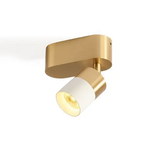 Trizo21 Audette-Duo up Rounded Plafondlamp - 2700K - 23° - Messing base & frame - Witte ring - Zonder Honeycomb Seizoensaanbieding