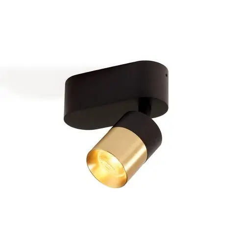 Trizo21 Audette-Duo up Rounded Plafondlamp - 2700K - 23° - Zwarte base & frame - Messing ring - Zonder Honeycomb Dagaanbieding