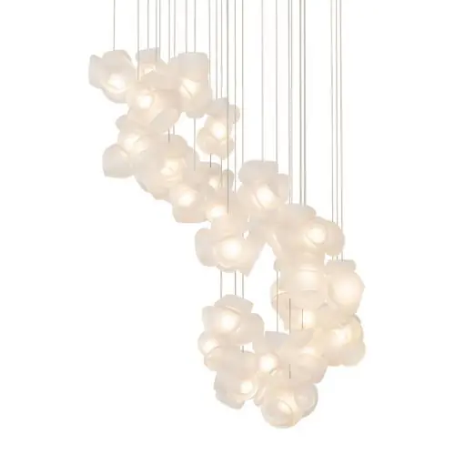 Bocci 100.28 Random Hanglamp - Transparant - Vierkante plafondkap Actieprijs