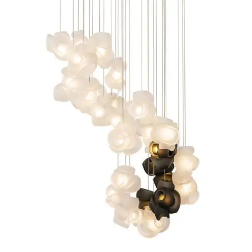 Voordeelprijs Bocci 100.28 Random Hanglamp - Transparant met grijs - Rechthoekige plafondkap